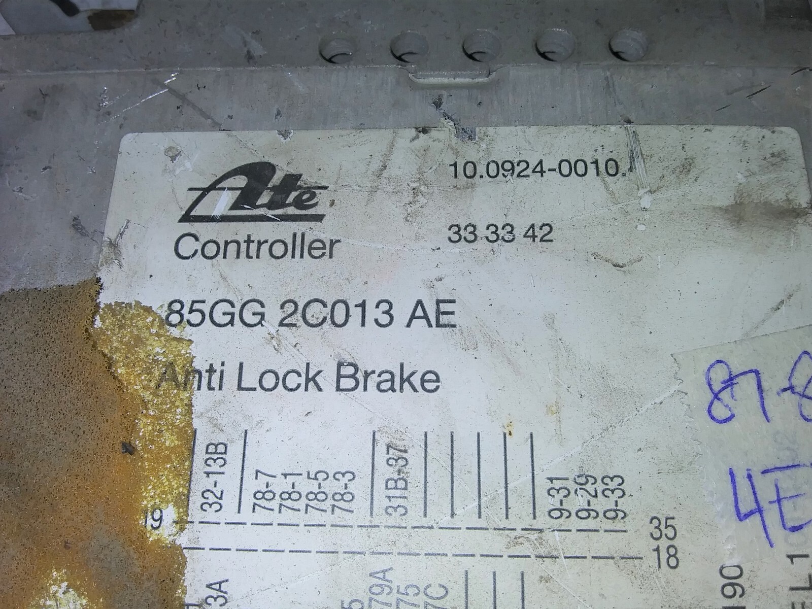 19871989 Ford Scorpio ABS control module 85GG 2C013 AE eBay