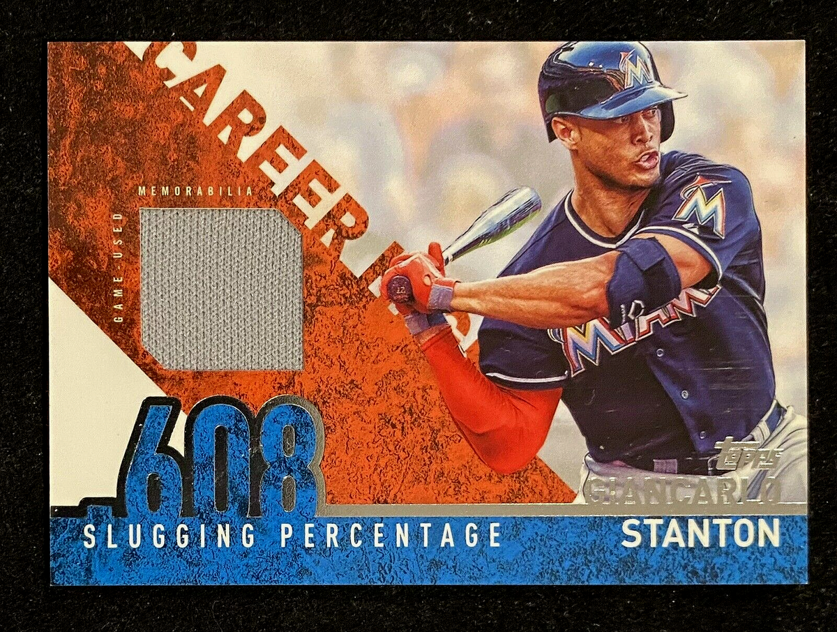 2015 Topps Giancarlo Stanton Career High .608 SLG Game-Used JERSEY
