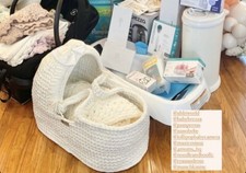 White Crochet bassinet for baby
