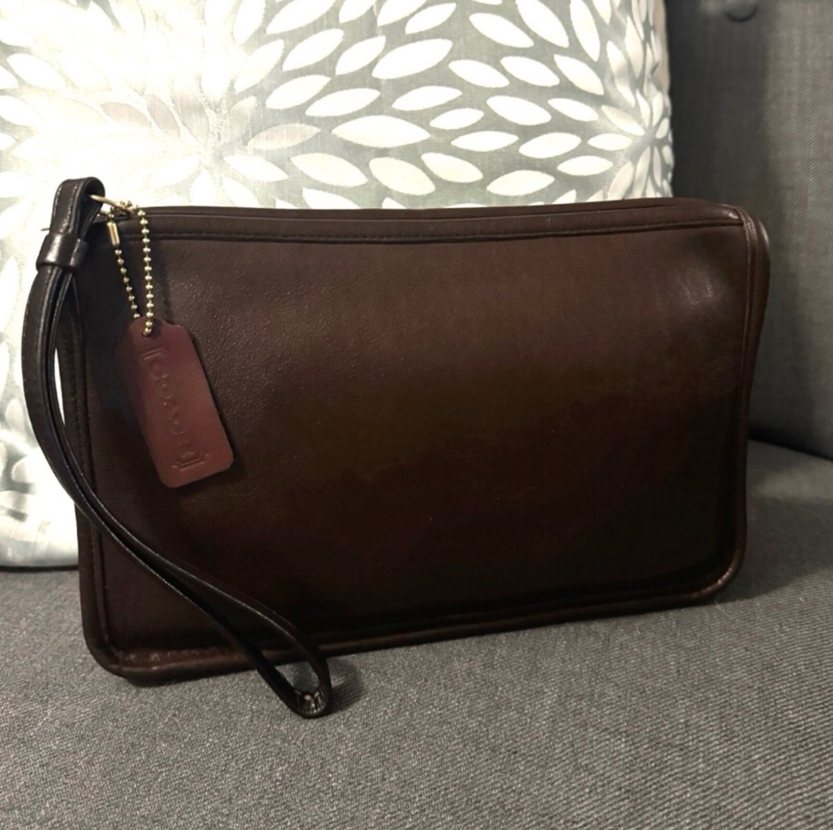 Vintage Coach Men's Mahogany Zip Top Clutch 9972 | eBay