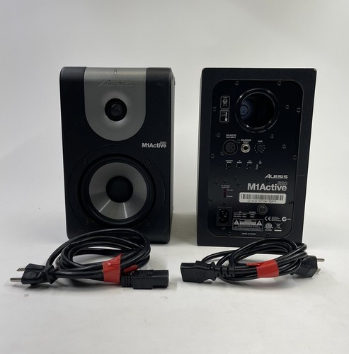 Working Alesis M1 Active 520 Powered Studio Monitors Speakers With Power Cords - Afbeelding 1 van 20