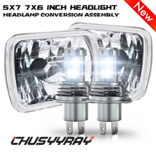 Pair 5X7 7x6inch LED Headlights Hi Lo Beam For International IHC 9200 9900 9400i