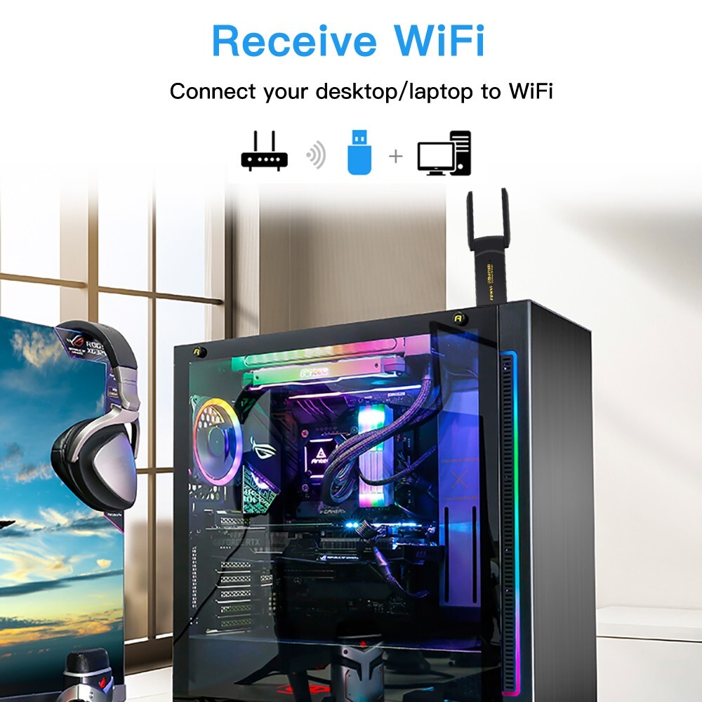 Carte Wi-Fi 6 MT7921K Double Bande 2974M + Bluetooth 5.1 - Pour PC Fixe/Portable Windows 10/11