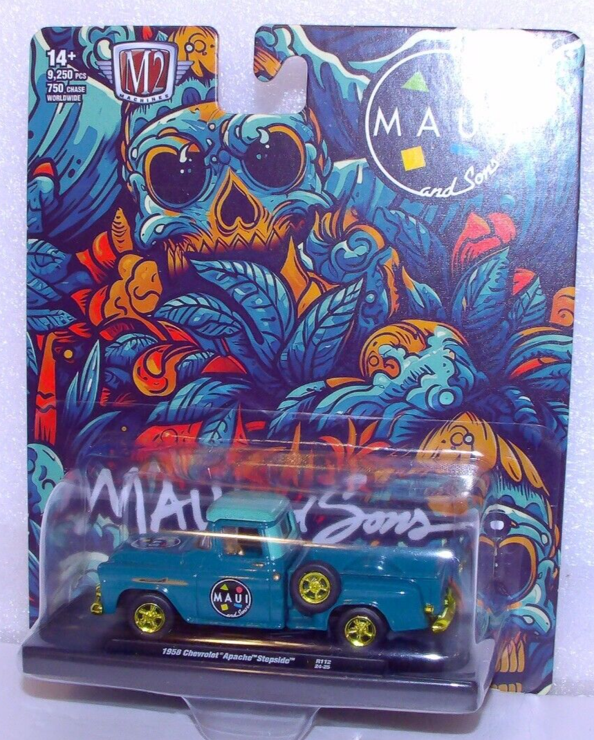M2 Machines Gold Chase Maui & Sons 1958 Chevrolet Apache Stepside 1:64