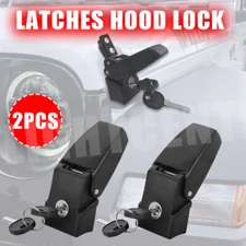 Aluminum Hood Latches Hood Lock Catch Kit for Jeep Wrangler JK JKU 2007-2018