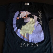 Vintage 1980s Japan Maiko Of Kyoto Unisex T-shirt Sz S Geisha Souvenir Black Tee