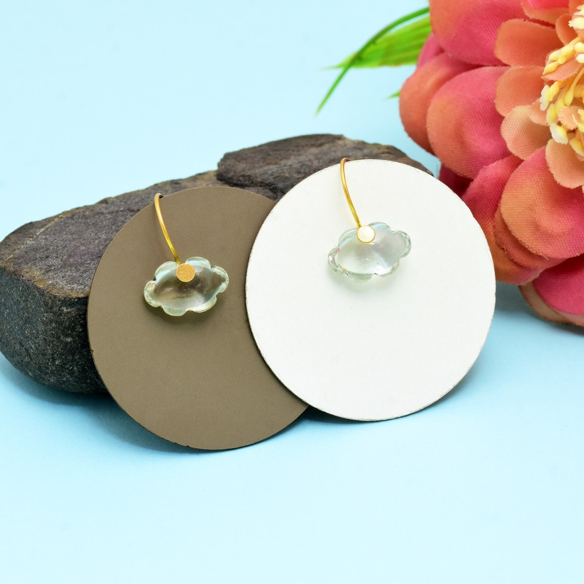 Marie Helene de Taillac style Green quartz cloud heaven 22k Gold