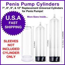 8" 9" 12" Replacement Universal Cylinders for Vacuum Penis Pumps