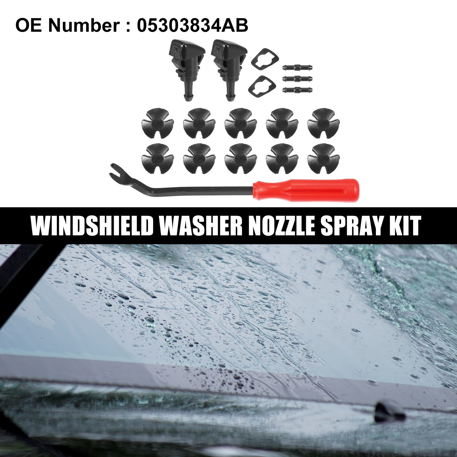 18pcs Front Windshield Washer Nozzle Kit 05303834AB for Jeep Patriot 20082016 eBay