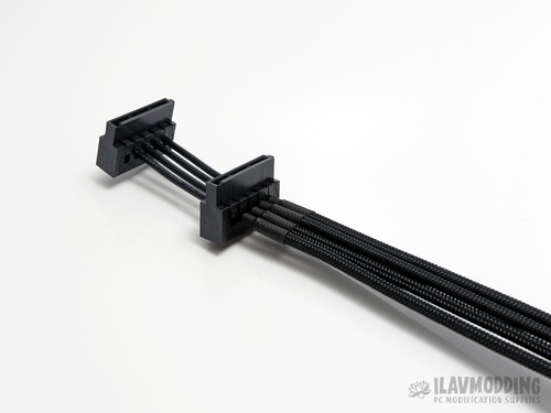 PC Molex IDE auf SATA Adapterkabel - Pass Through + rechter Winkel - Bild 6 von 9