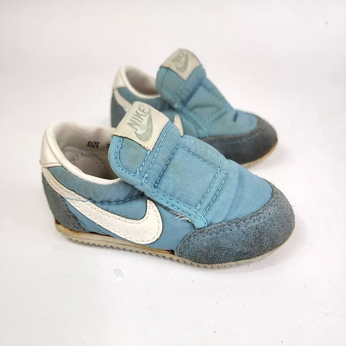 rifle gramática chupar Vintage Nike Cortez Baby Infant Shoes Size 2.5 Baby Blue White Sneakers  toddler | eBay