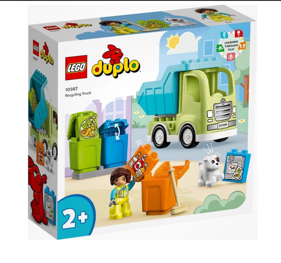 LEGO 10987 Duplo Recycling Truck Refuge Bins Dog Mini Figures Set Box Retired - Image 2 of 4