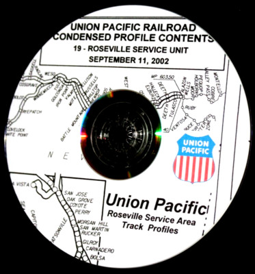 Union Pacific 2002 Roseville Division komprimiertes Profil PDF-Seiten auf DVD