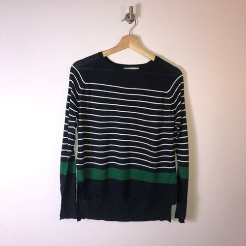 Zara Knit Navy Blue, Green and White 
