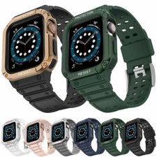 Rugged Protective Case Wrist Strap Band For Apple Watch Series 7/6/5/4/3/2/1/SE