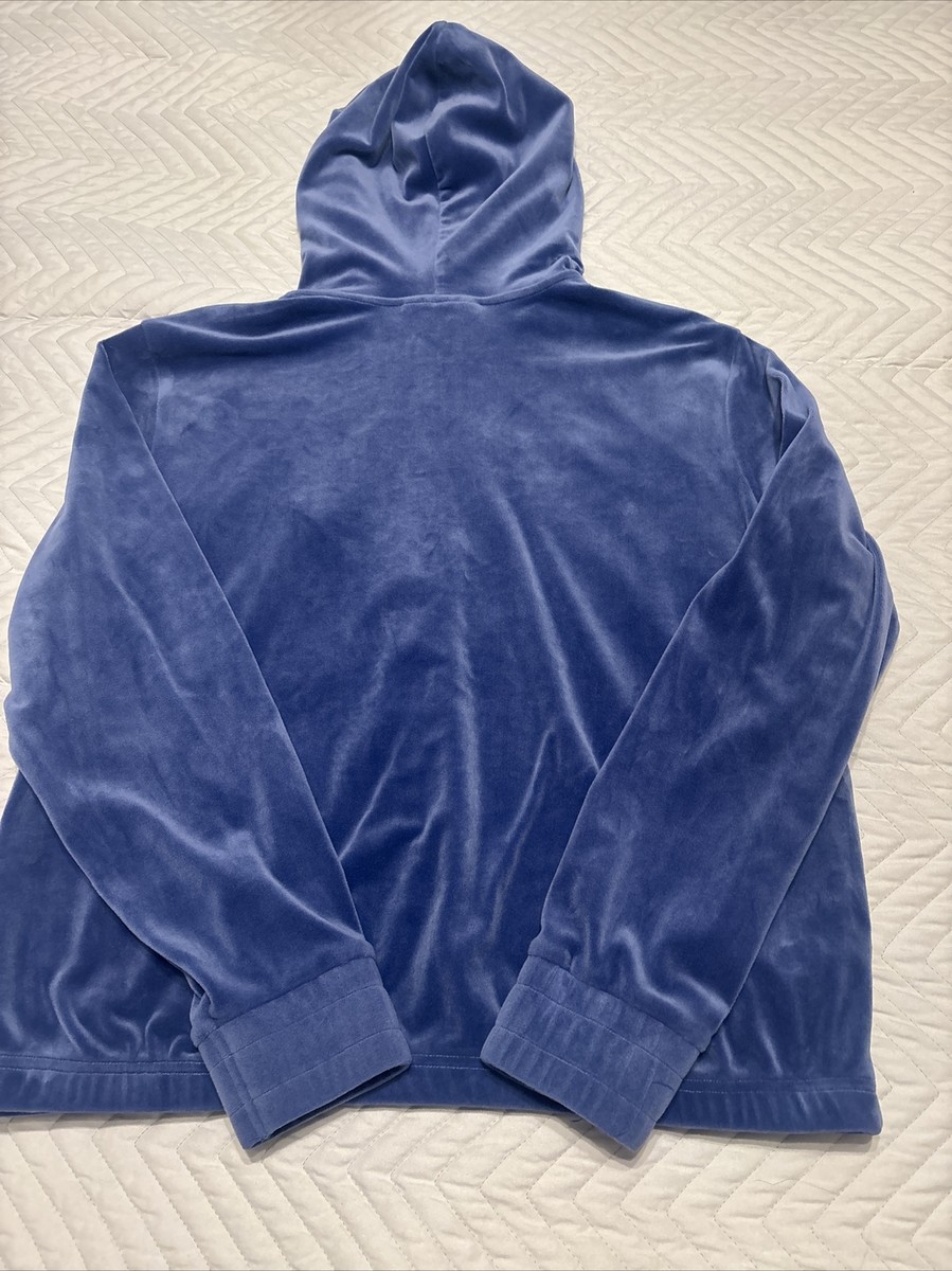 FILA ジップアップジャケット ブルー　Ｌサイズ　Ｌサイズ FILA Women's Velour blue quarter zip Hooded track jacket
