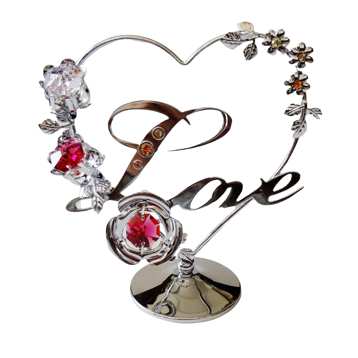 Crystocraft Love Heart Crystal Ornament With Bohemian Crystals Gift Boxed