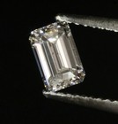 14k white gold Natural .70ct emerald cut fancy diamond GIA SI2 E engagement ring — photo 3