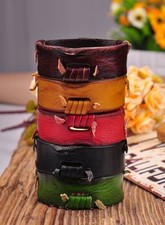 G198 Lot 5pc Genuine Leather Handcraft Lace Wrap Wristband Bracelet Cuff New