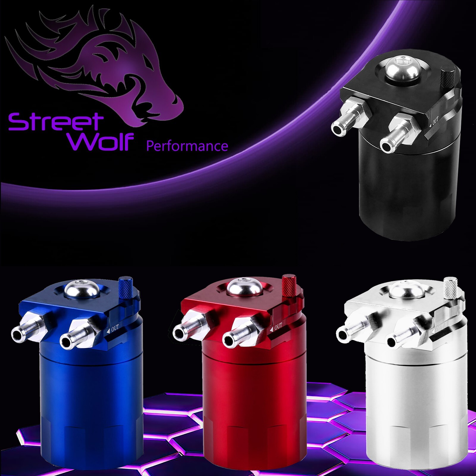 Oil Catch Can Reservoir Baffled Tank Breather Universal Silver Fits Maserati
