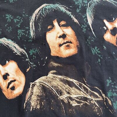 Vintage Beatles Rubber Soul Shirt XL Black 90s All Over Vintage Beatles Rubber Soul Shirt XL Black 90s All Over