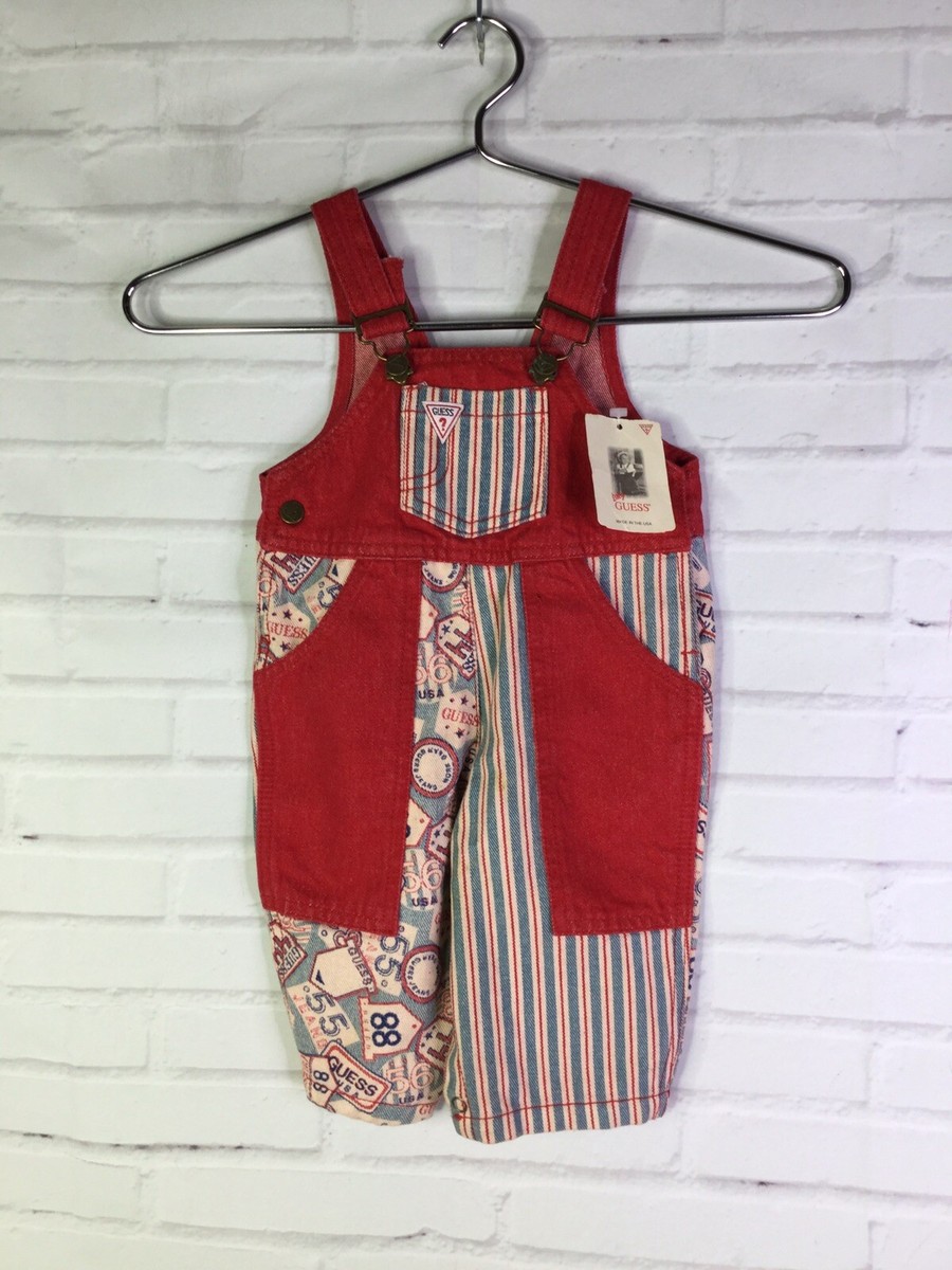 GUESS アメリカ古着　キッズオーバーオール Vintage Baby Guess Cotton Denim Bubble Romper Overalls Size
