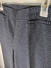 Womens Size Medium 4-6 Navy Blue And Polka Dotted Ankle Pants
