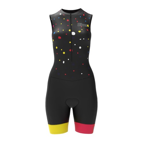 Women Sleeveless Suit Cycling Running Compression Tri Skinsuit Gel Padded - Picture 8 of 25