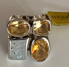 A. Kalifano Handcrafted Sterling Silver Gemstone Citrine Ring 8 NEW R3-J2