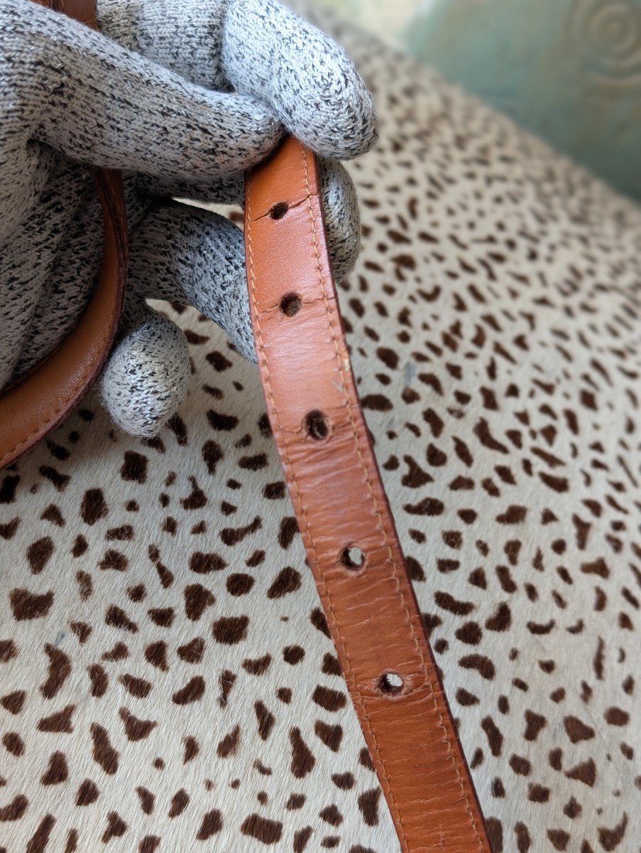 COACH Tan Slim Glove-Tanned Leather Belt - Solid Brass  display picture 1