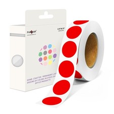 3/4" Round Circle Labels 1000 Pack Red Colored Dot Stickers per Dispenser
