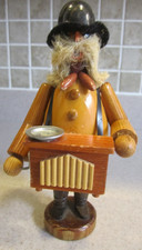 Vintage German GDR Grinder Organ Player ERZGEBIRGE Smoker Incense Handmade