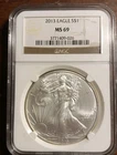 2013 Silver American Eagle, NGC Certified MS69
