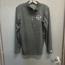 Russell Athletic 1/4 Zip Gray Semper Fly USMC Sweatshirt Small Marine Corps USMC