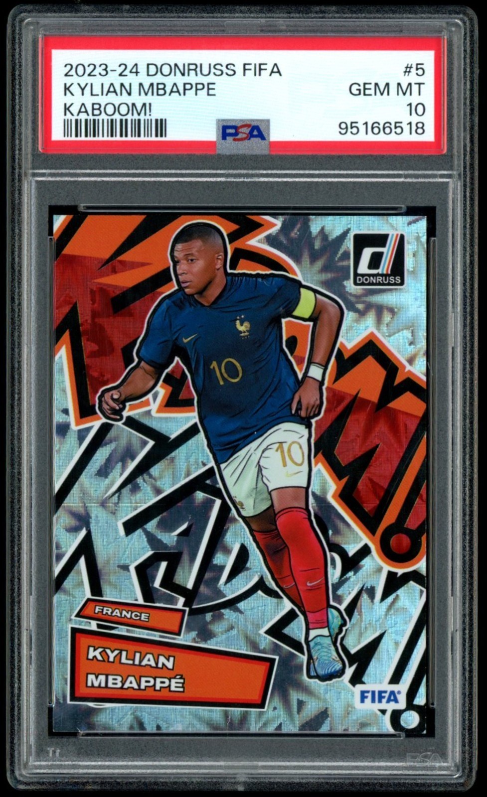 2023-24 Donruss FIFA #5 Kylian Mbappe Kaboom! PSA 10 France