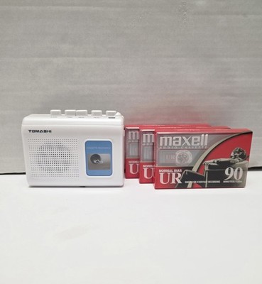 Tomashi Portable Cassette Player Tape Recorder W/3 Cassettes 