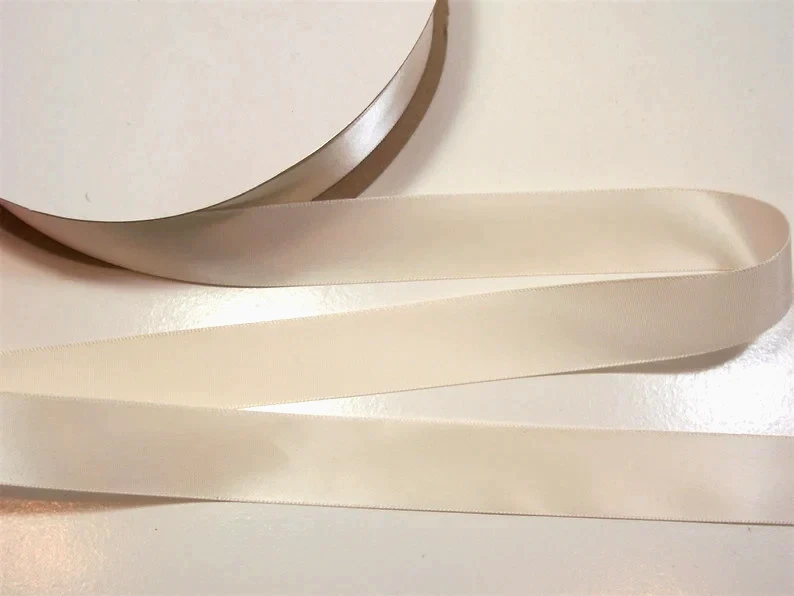 Ivory Single-Face Satin Ribbon 7/8 inch wide x 10 yards Schiff Polyester B18 - Image 2 of 4