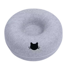 Felt Donut Bed for Cats House with Breather Hole Dog Bed Interactive Play Toys f