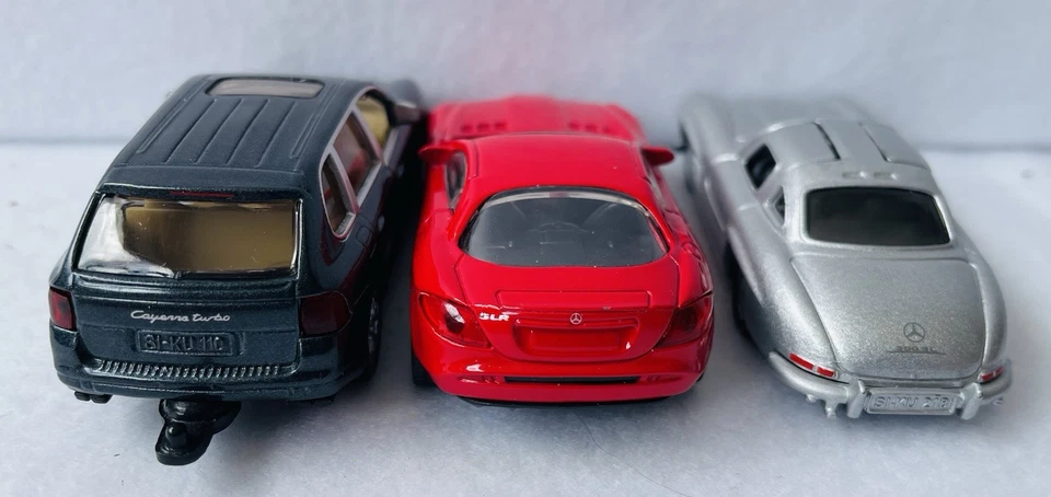 3x 1:64 Siku Die Cast Cars, Mercedes 300 SL & SLR McLaren + Porsche Cayenne, en muy buena condición Foto 4 de 4