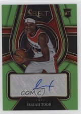 2021 Panini Select Rookie Signatures Neon Green Prizm /99 Isaiah Todd Auto 0oa7