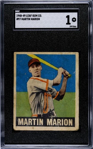 1948-49 Leaf Gum Co. #97 Martin Marion RC SGC 1 PR