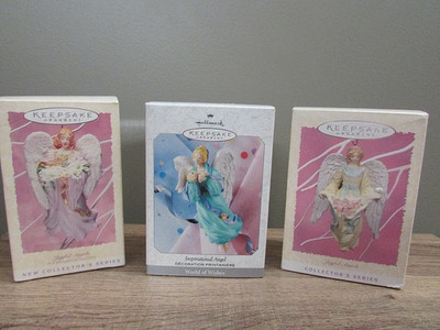 vintage 3  Hallmark 1996-97-99 Joyful/inspirational spring Angels Ornaments