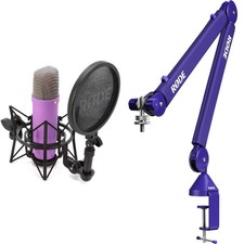 Rode NT1 Signature Series Condenser Microphone with Boom Arm - Purple