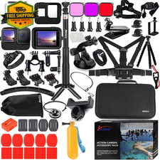 Accessories Kit for Go Pro 13 12 11 10 9 Black, 60M Waterproof Case Chest Mount
