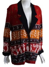 Carole Little 10 M L Exquisite Matisse Print Wild Funky Art-Wear Jacket Blazer