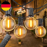 Lichterkette AußEn 30M, Dimmbare Lichterkette Outdoor Strom Mit Fernbedienung, 5