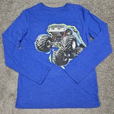 Cat  Jack Boys Long Sleeve Shirt Graphic Print Blue X-Large