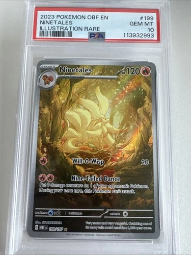 Ninetales 199/197 SV03: Obsidian Flames Illustration Rare PSA 10
