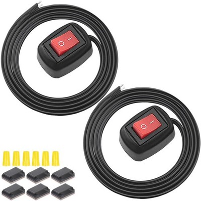 2 Stück Rot Paste Typ Schalter Auto Wippschalter EIN/Aus Oberflächenmontage DC 12V Push Bu