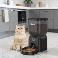 Automatic Cat Feeder 4L Timed Auto Dry Pet Food Dispenser Black Electric Home